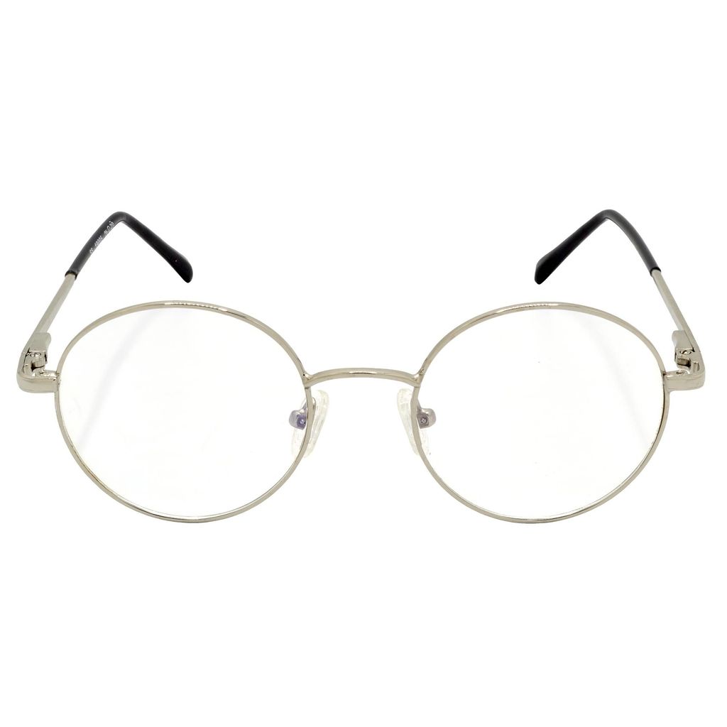 Hrinkar Trending Eyeglasses: Silver Oval Optical Spectacle Frame For Men & Women |HFRM-SLVR-19005 view 2