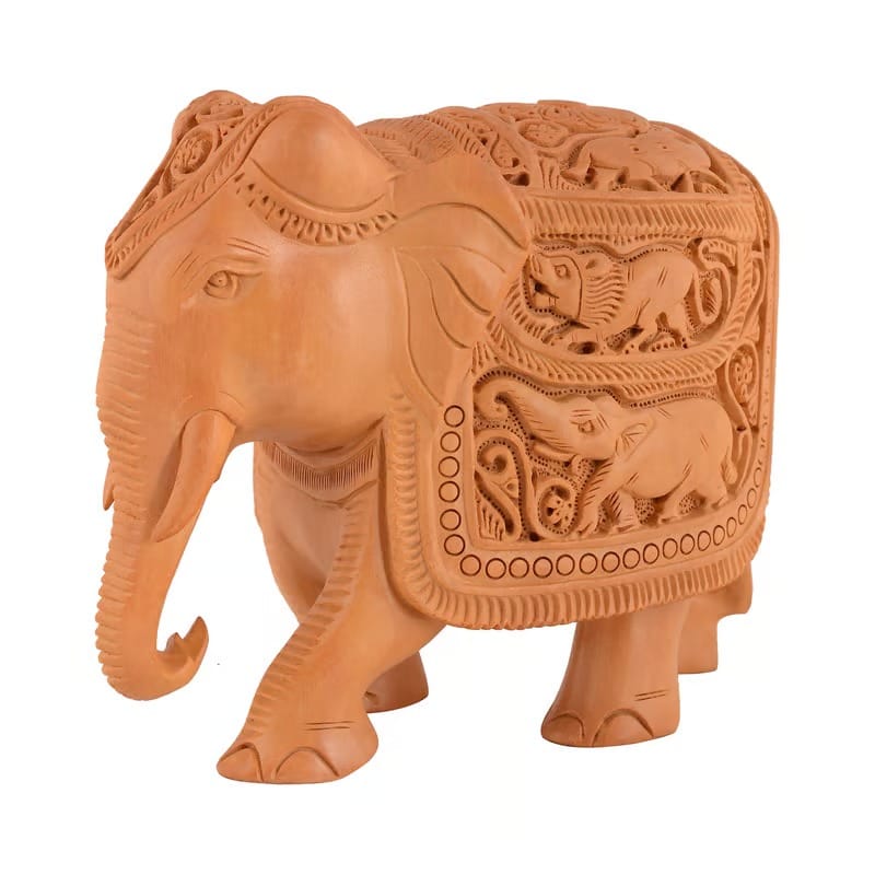 Vijay Art - Wooden Elephant Showpieces Home Decorative view 2