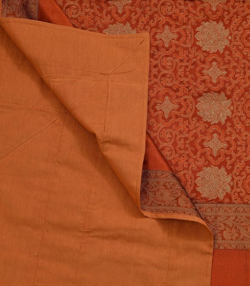 Royal Rajasthani Zari Silk Bedsheet Set view 2