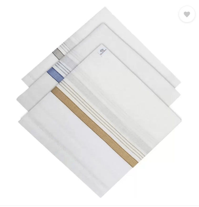 Handkerchiefs Hanky For Men - Pack of 3 ["White"] Handkerchief (Pack of 3) view 2