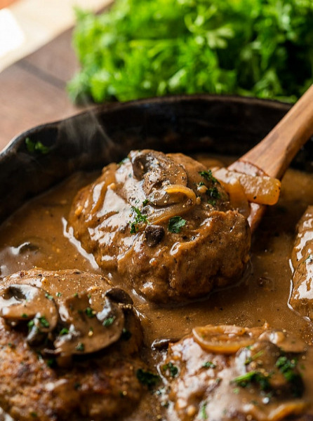 Salisbury lamb steak with mushroom