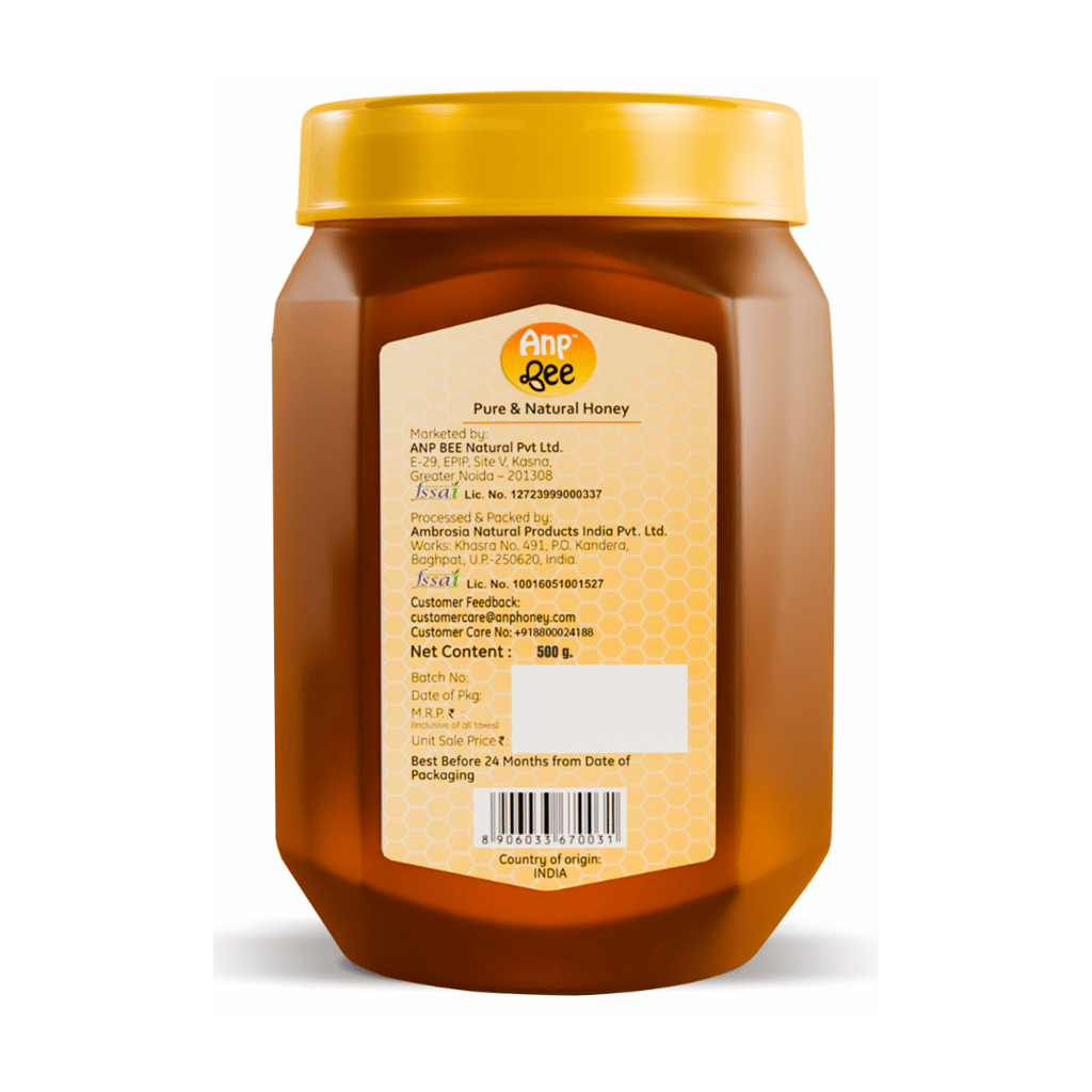 ANP BEE Raw Natural Honey 500g I 100% Pure, NMR Tested, Natural Honey I Unprocessed, and Unfiltered I No Sugar Adulteration I Honey for Weight Loss and Healthy Hair I Boost Immunity I Honey 500g I Pack of 1 view 2