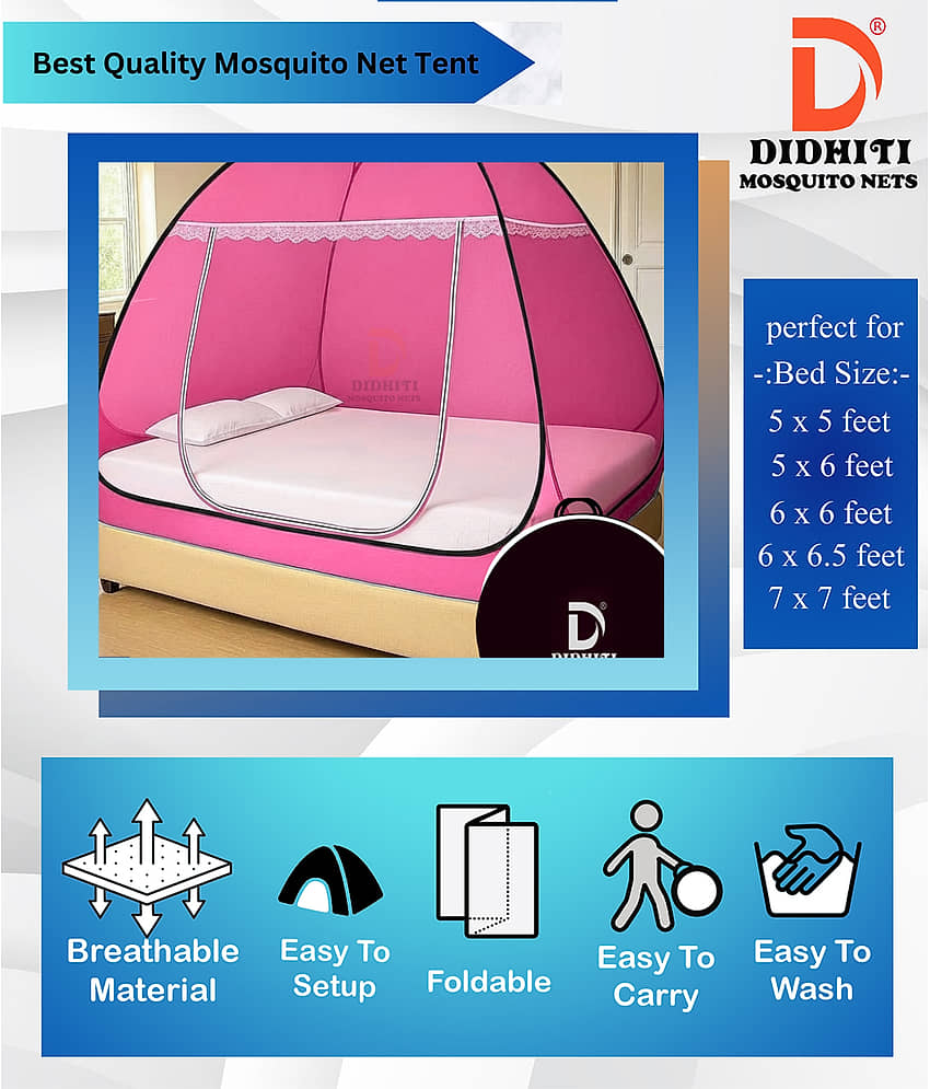 didhiti - Dark Blue Polycotton Foldable Mosquito Net ( Pack of 1 ) view 2