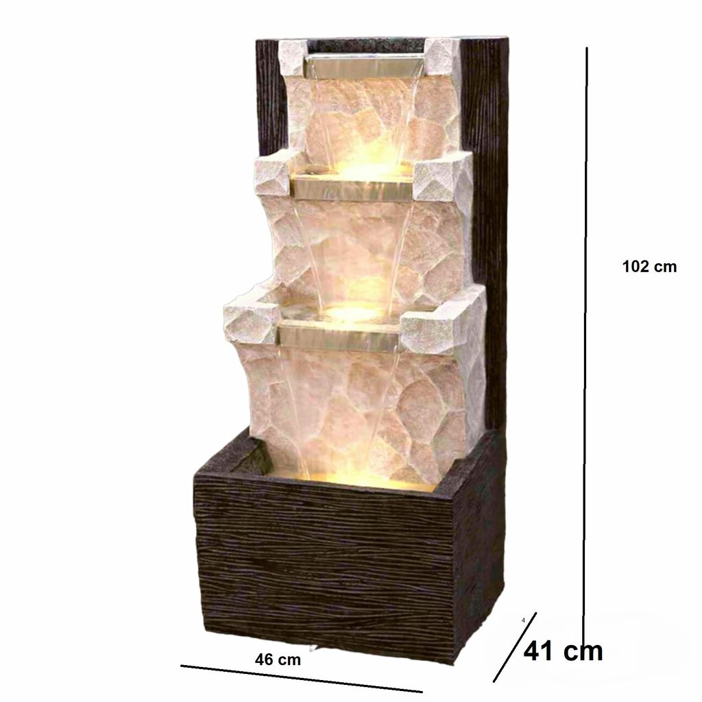 4 Tier Lighted Waterfall Fountain with LED Lights for Home Decor view 2