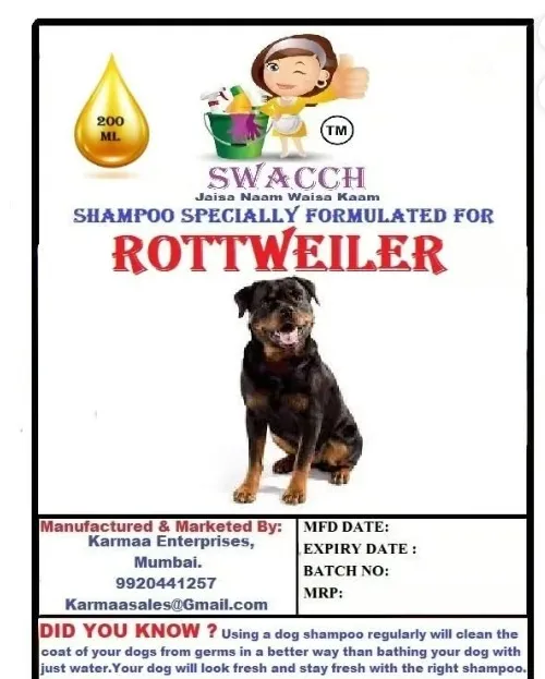 SWACCH Premium Shampoo for Rottweiler (200ML) Jasmine view 2