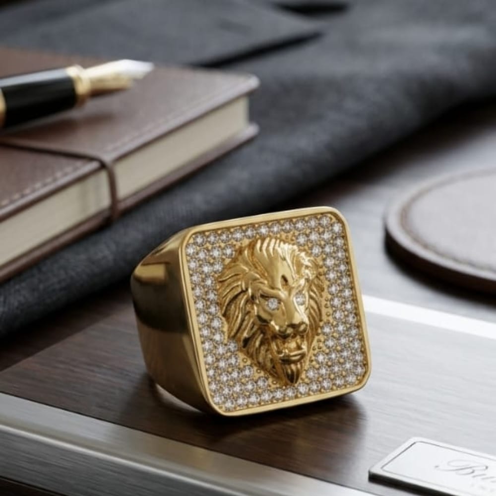Men's Lion Head Ring - Statemen Men Lion Ring