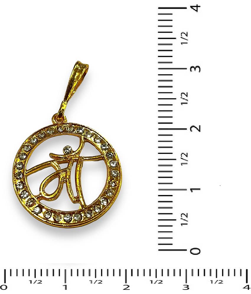 Charms Gold Religious Pendant With Chain ( Pack of 1 ) view 2