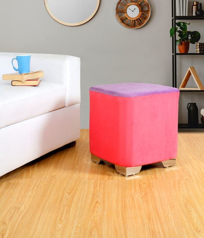 ShadowKart Ottoman Pouffes Sitting Stool for Living Room Furniture Wooden Footstools Puff Mudda Footrest Pouff for Office Home Decor, Combo view 2