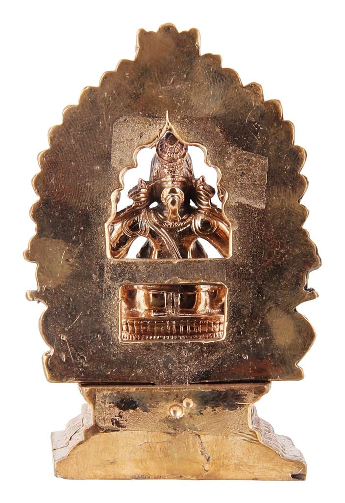 Poompuhar Bronze Ganesh Idol, 6 cm x 3 cm x 12 cm, Yellow, 1 Piece view 2
