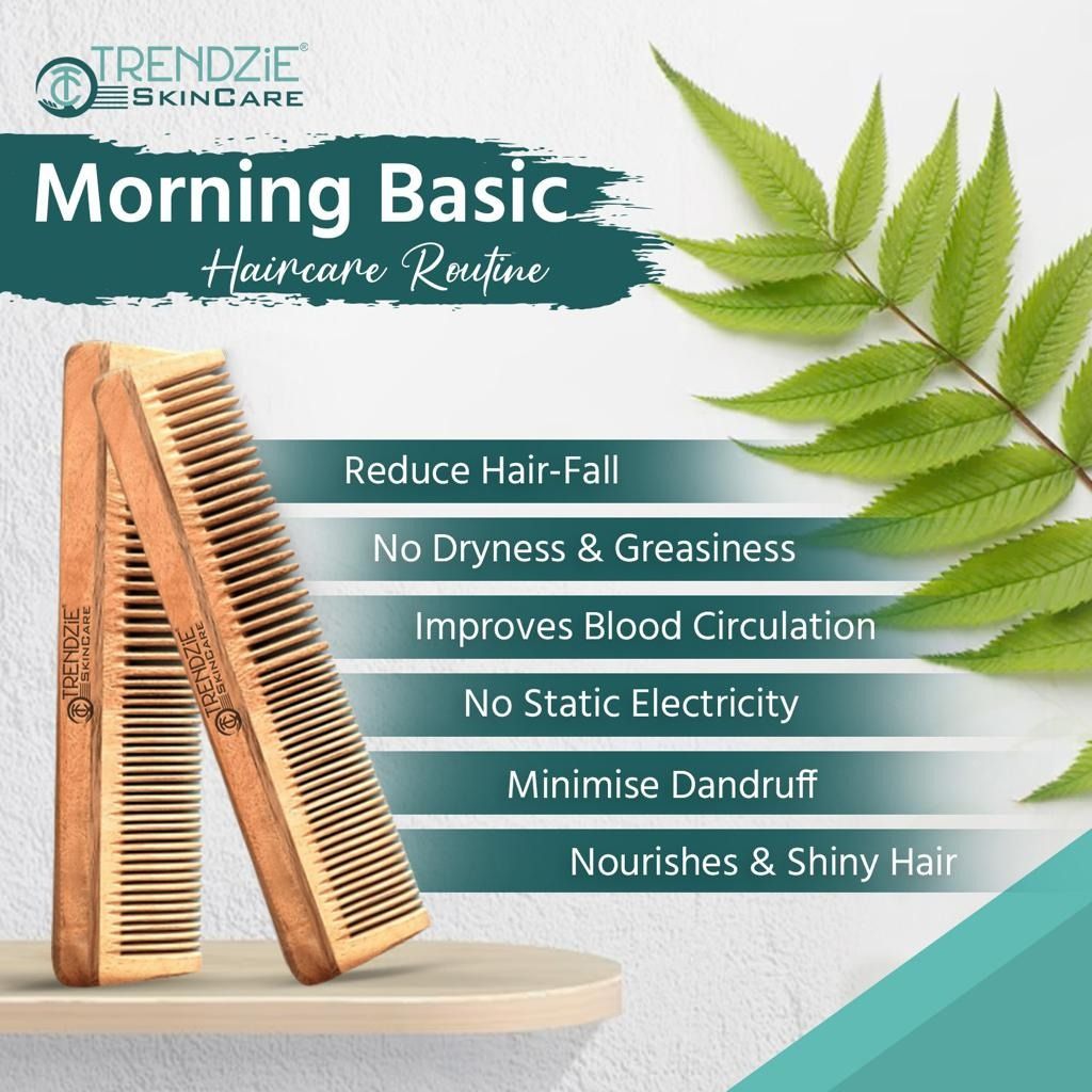 Trendzie Care Neem Wood Comb for Hair Growth, Control Hair Fall & Dandruff view 2