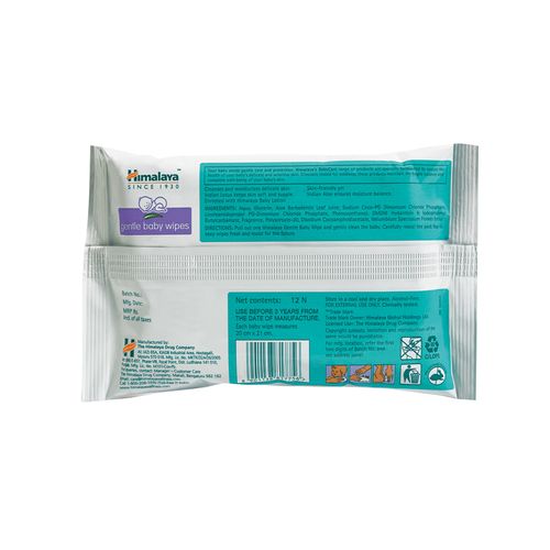 Himalaya Baby Wipes Gentle, 12 Wipes view 2