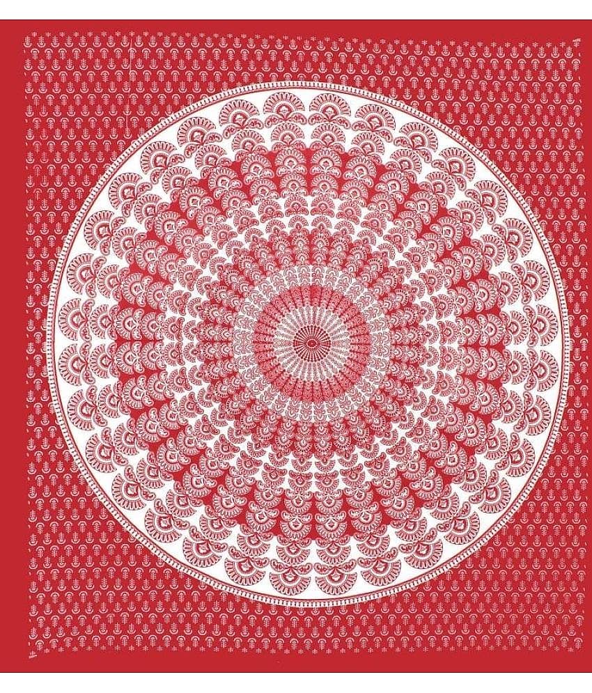 Cosito Cotton 1 Double Bedsheet with 2 Pillow Covers ( Red ) view 2