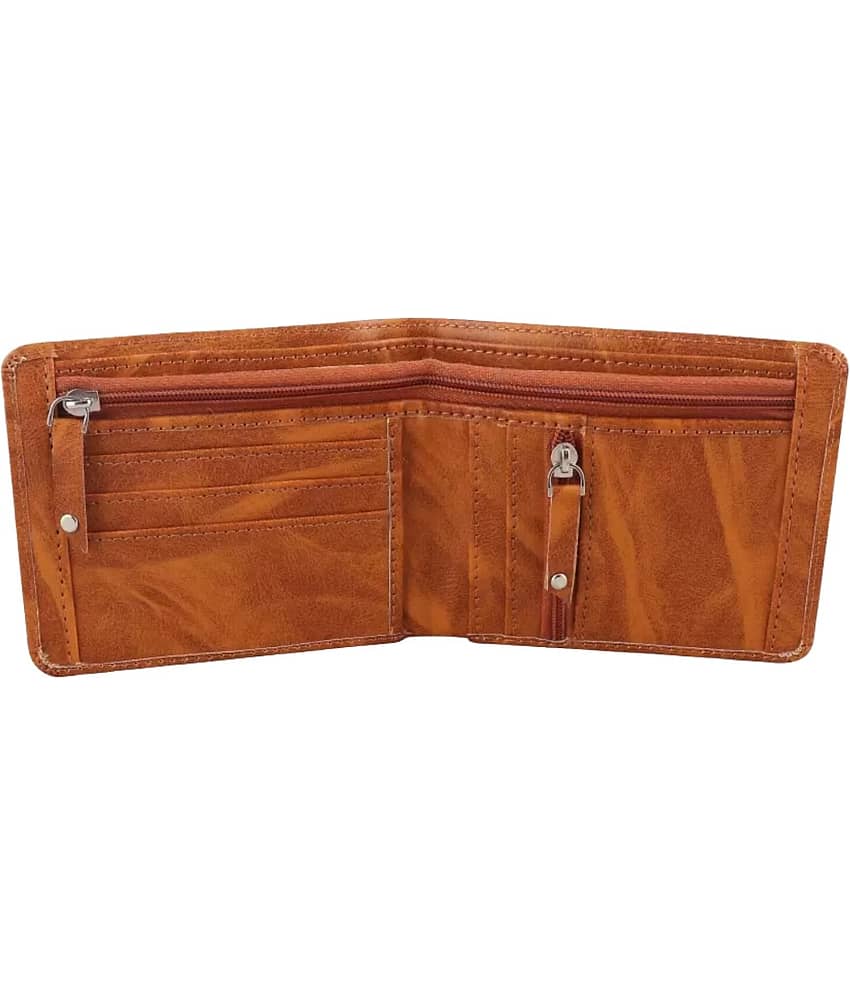 HRFSTAR 100% Leather Solid Men's Regular Wallet With 4 Slots For Card ( Tan , Pack of 1 ) view 2