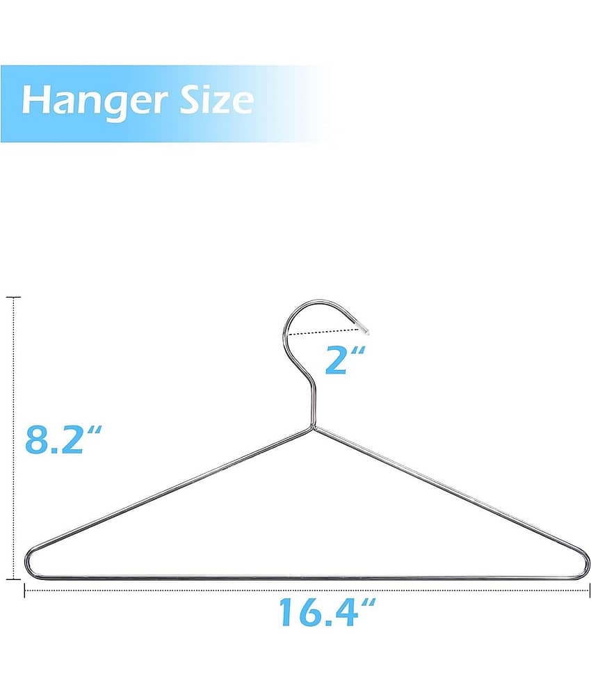 VARKAUS Stainless Steel Standard Clothes Hangers ( Pack of 12 ) view 2