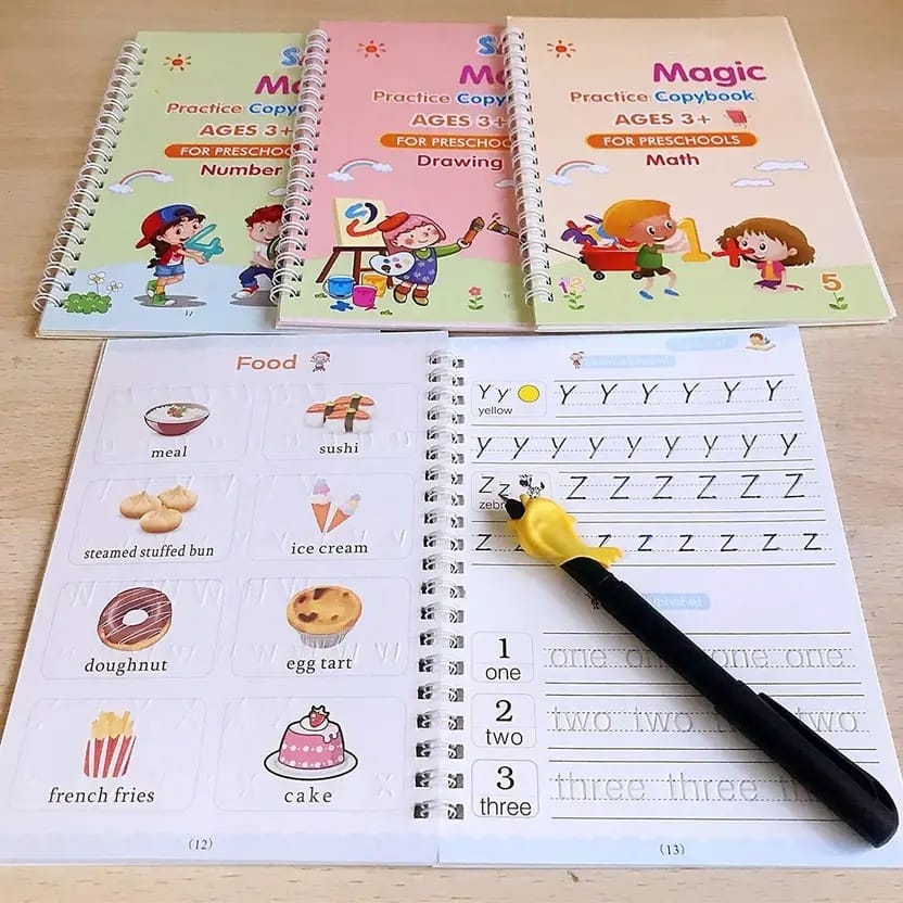 Sank Magic Practice Copybook Set for Preschool Kids 4-Book 1 Pen 1 Grip and 10 Refills view 2