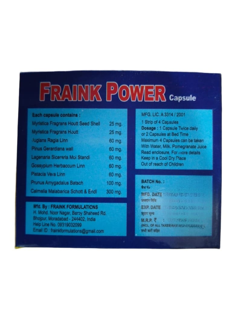 Fraink Power Capsule for Men's sensitivity view 2