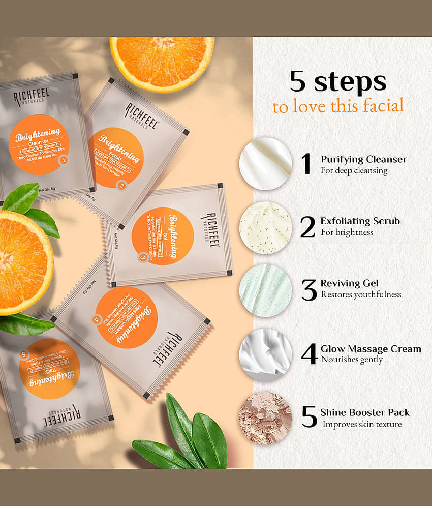 Richfeel 1 Time Use Facial Kit For All Skin Type Orange 1 ( Pack of 1 ) view 2