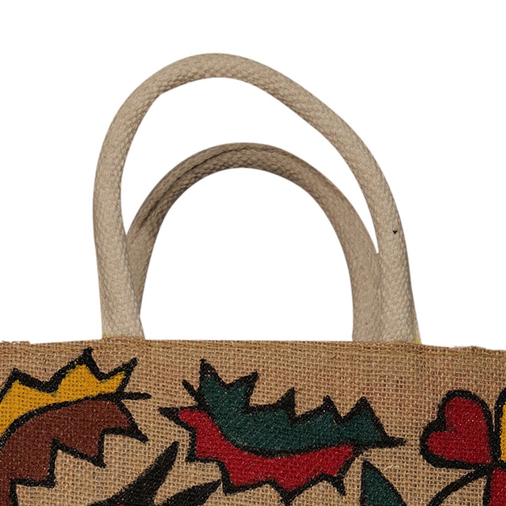 Jharcraft Jute Bag with Sohrai painting (BG00694)