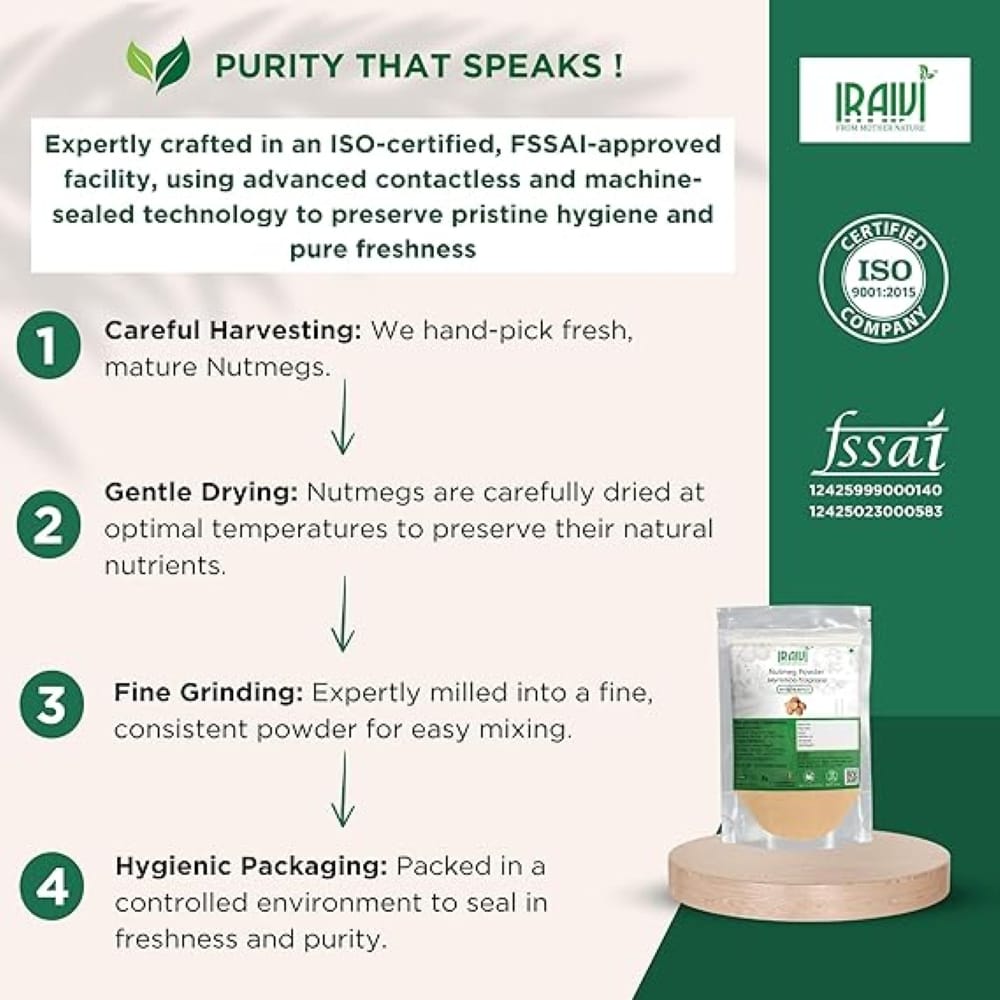Iraivi Premium Nutmeg Powder Jaathikkaai (Jaiphal)-100Gram | Pure & Natural by Iraivi Organics view 2