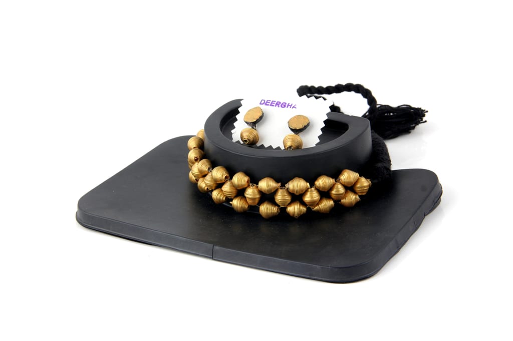 Golden Beeded Chokar( Neckalace) view 2