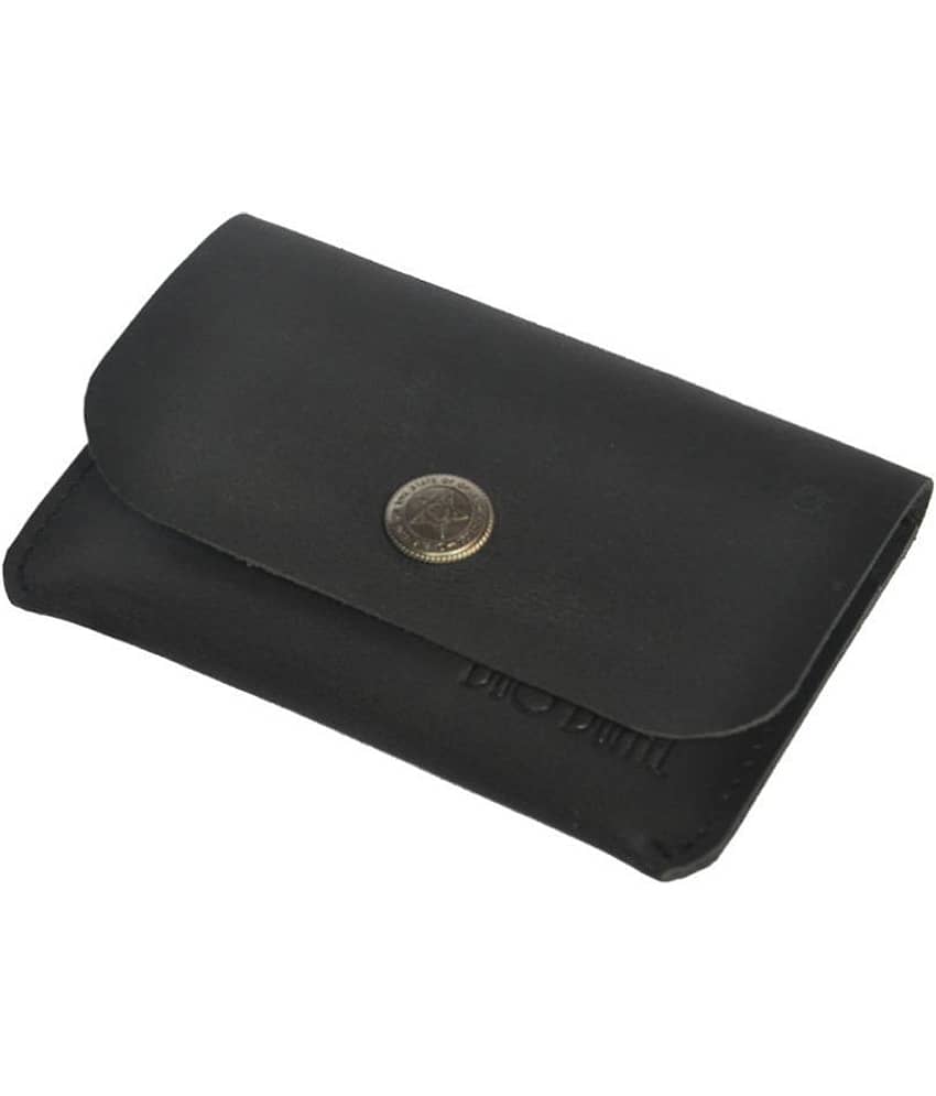 DUO DUFFEL Black Genuine Leather Credit Card Holder view 2
