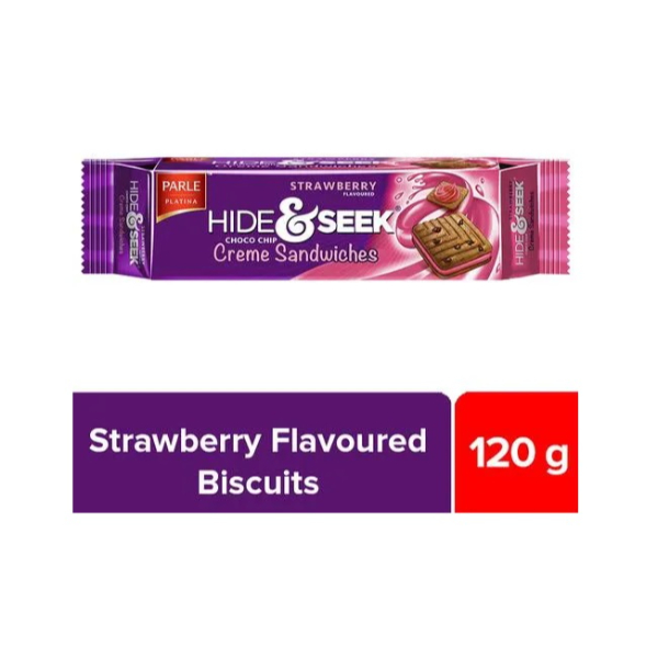 Parle Hide & Seek Strawberry Creme Biscuits 100 Gms