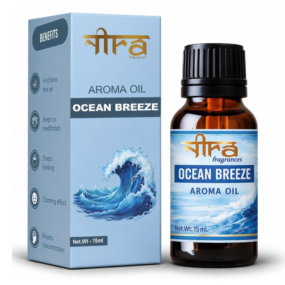 Nira Fragrances Oil | 15 ml | Ocean Breeze Aroma Oil for Home Fragrance | Best for Aromatherapy | Helps in Meditation | Used in Diffuser, Candles, Air Fresheners