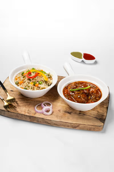 VEG FRIED RICE - VEG MANCHURIAN GRAVY view 2