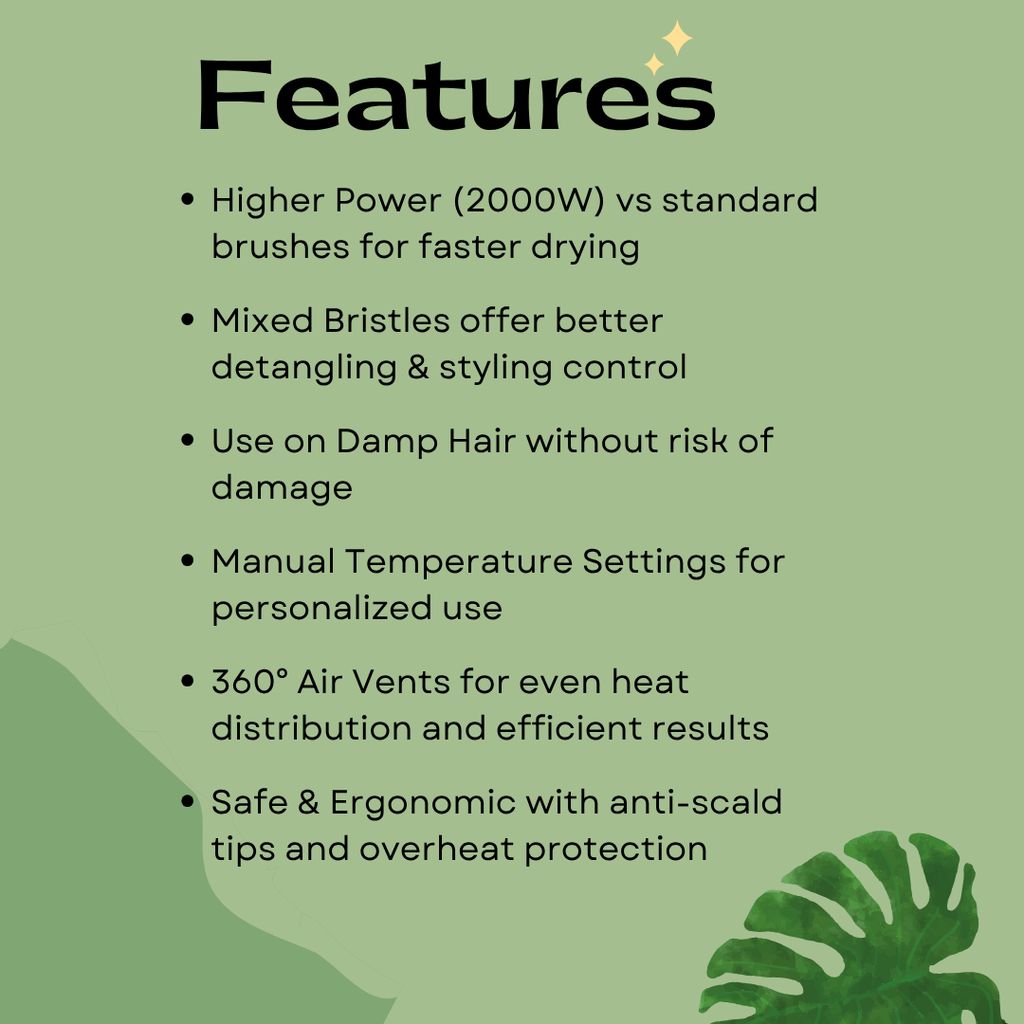 Ktein 4 in 1 Professional Hair Brush – Avocado 3D Power | 2000W Ceramic Styler view 2