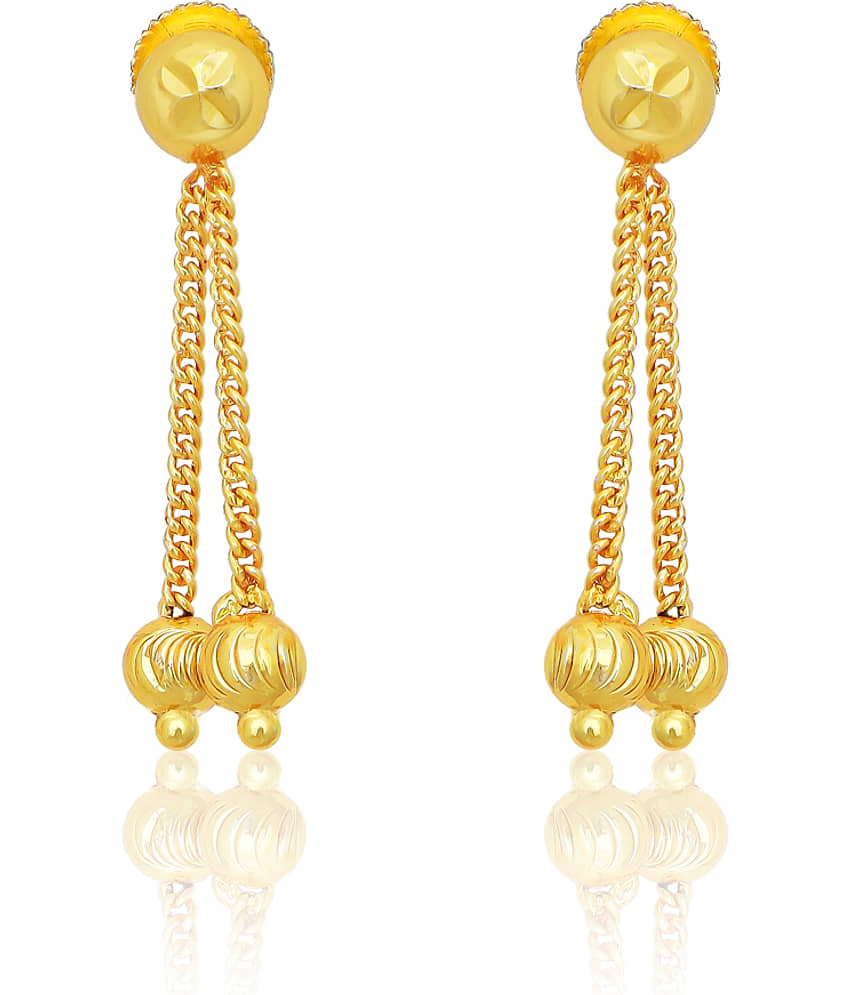 LUV FASHION Golden Danglers Earrings ( Pack of 1 ) view 2