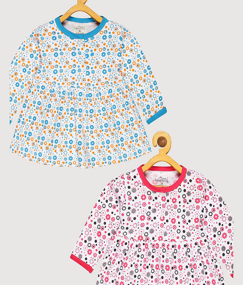 Babeezworld Pack of 2 Baby Girls Cotton Frock ( Red & Yellow ) view 2