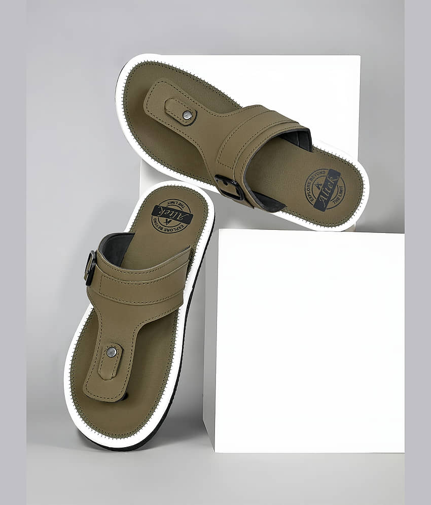 Altek 14345 Olive Men's Thong Flip Flop view 2