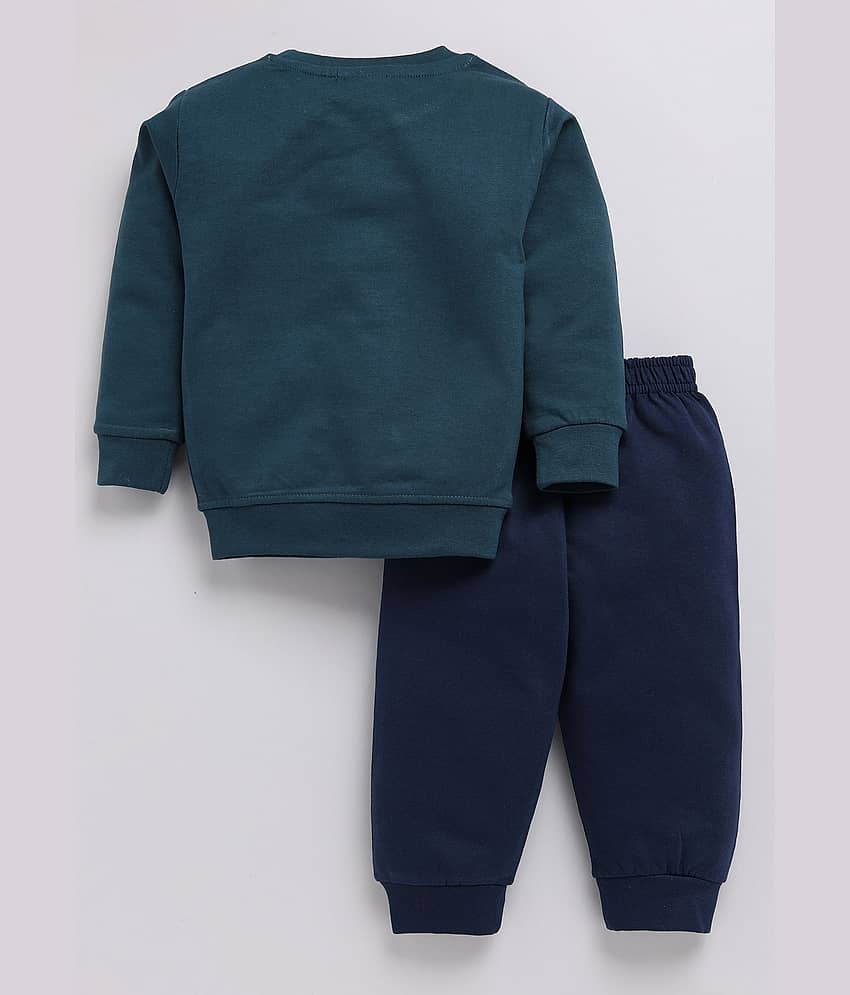 Mars Infiniti Pack of 1 Unisex Cotton Blend Sweatshirt & Trackpant Set ( Green ) view 2