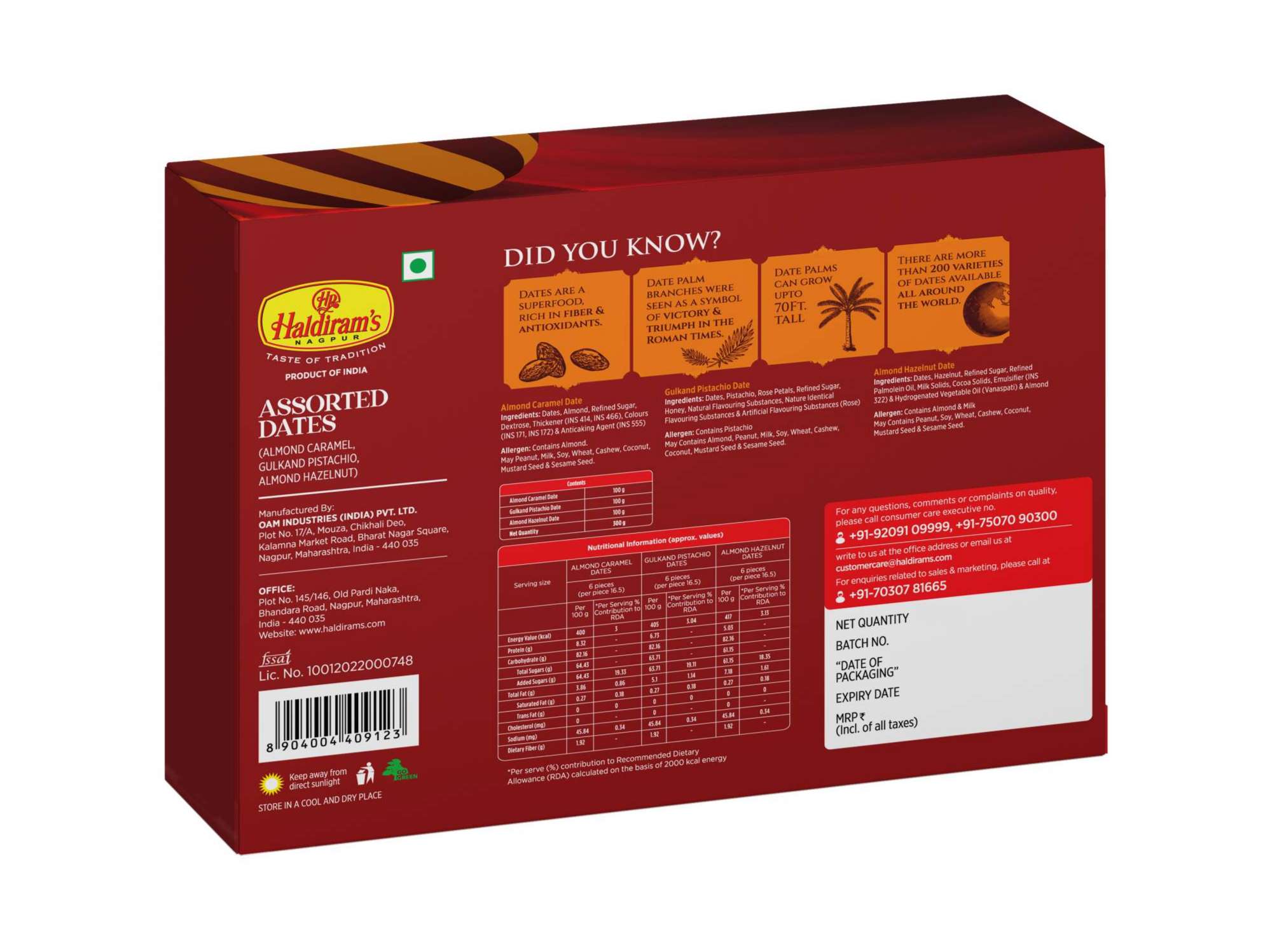 Haldiram's Assorted Dates Packed Sweets - 300 Gm view 2