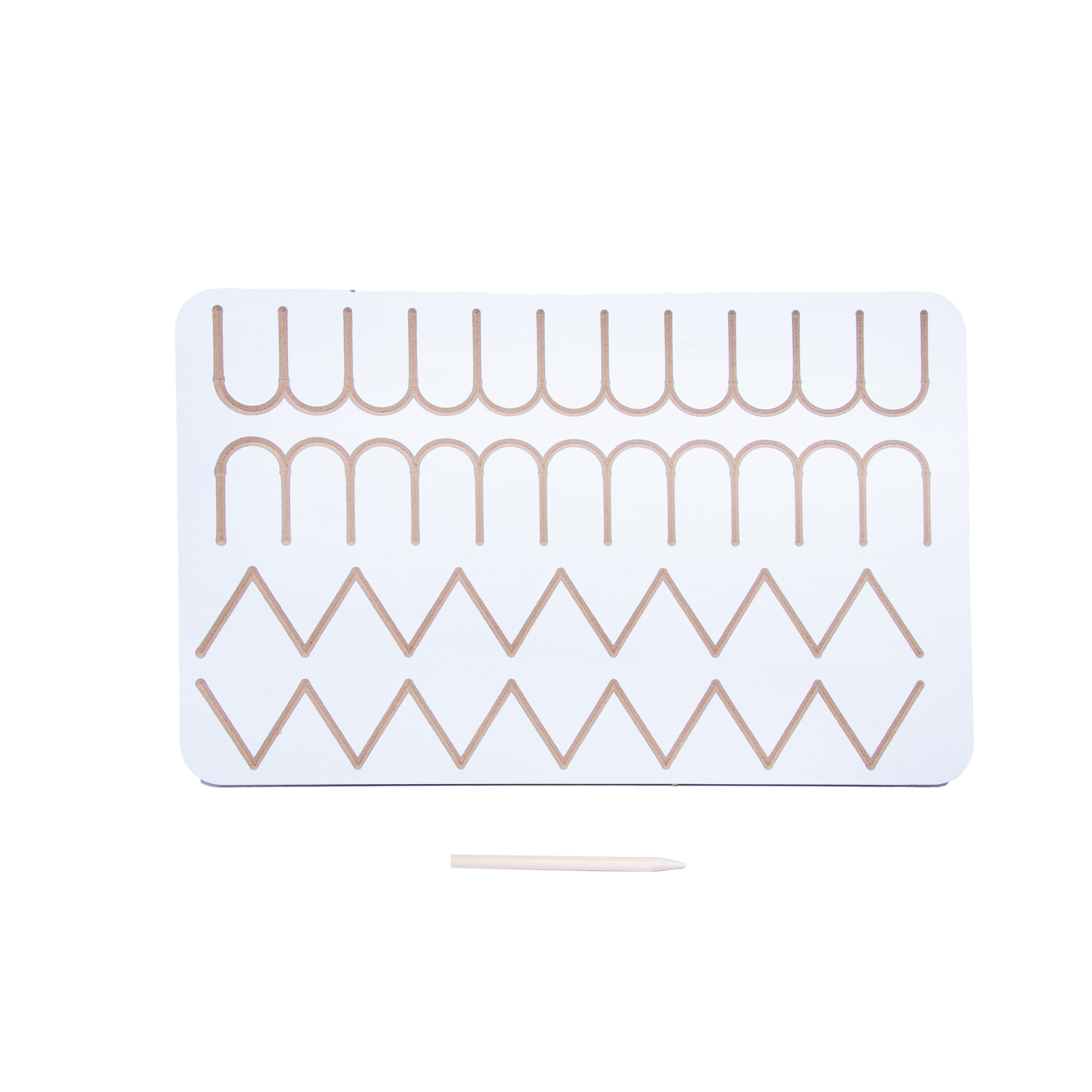 Wooden White Tracing Board Stencil (Zig Zag & MW Curve) view 2