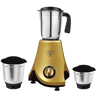 Starly CrownJewel 750 Watt Mixer Grinder with 3 Jars Stainless Steel Multipurpose Jars Blades ABS Body Heavy Duty Motor for Uniform Grinding Blending Juicing Golden