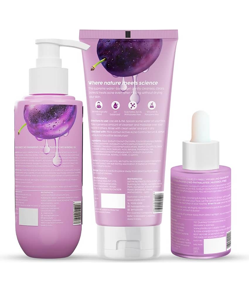 Plix Jamun Skincare Combo, Cleanser, Body Wash and Active Acne Serum For Active Acne(Pack of 3) view 2