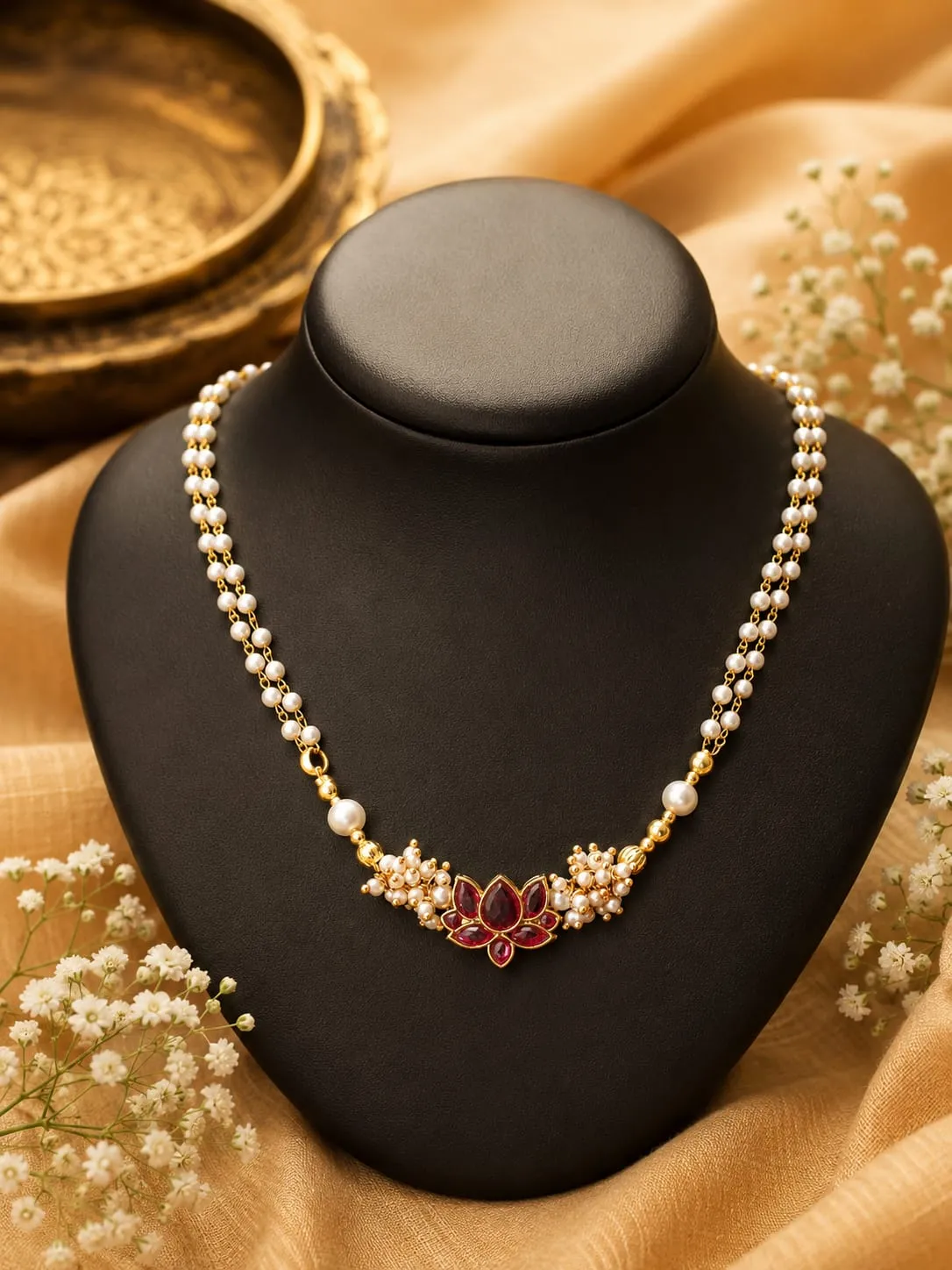 Lotus elegant neckpiece with earrings