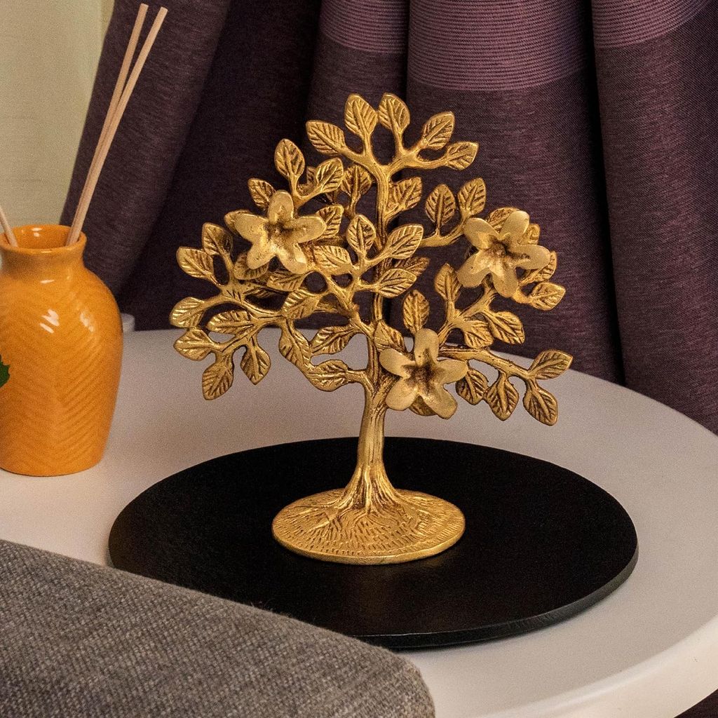 Golden Brass Tree of Life Sculpture view 2