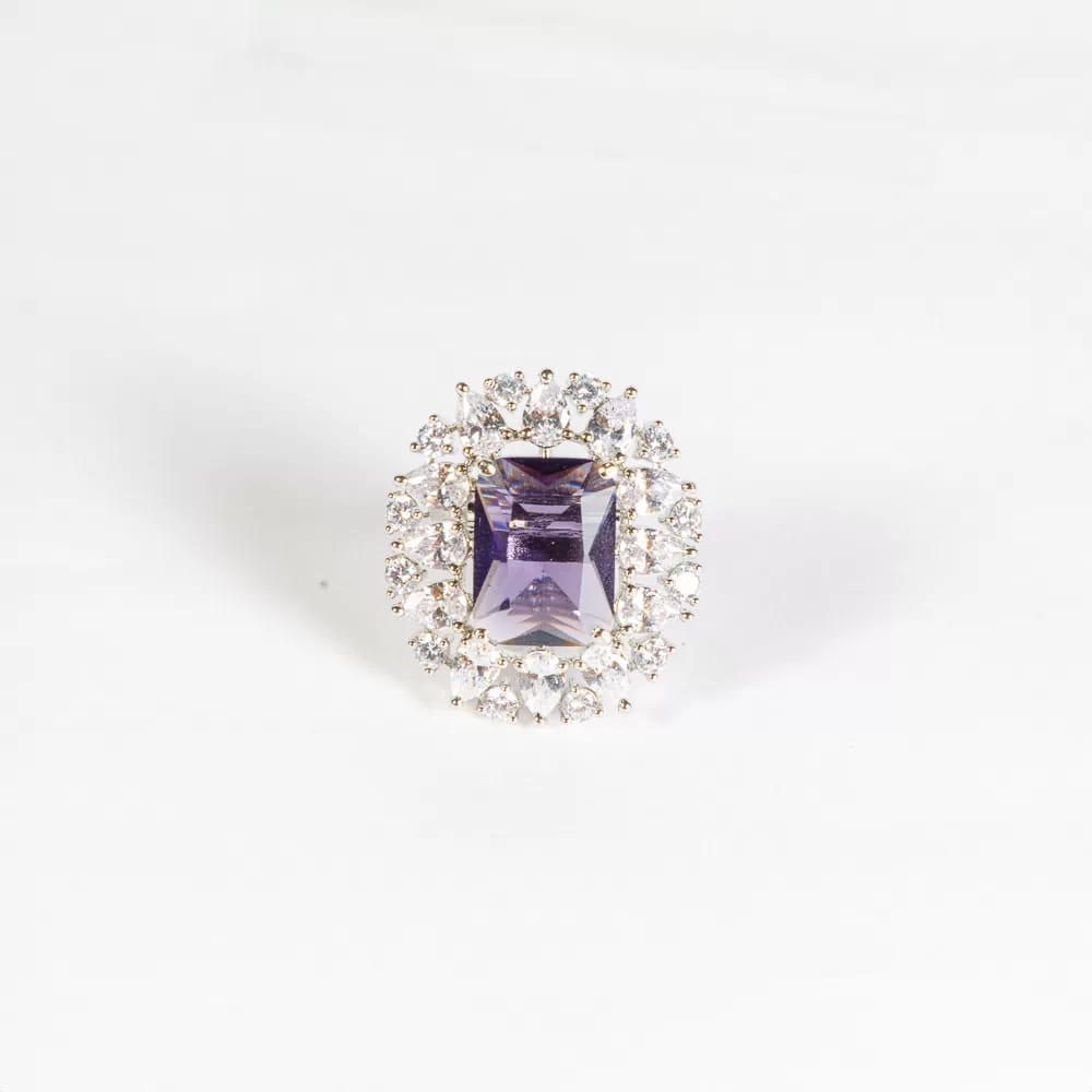 Blue Radiance: Cubic Zirconia Cocktail Ring view 2