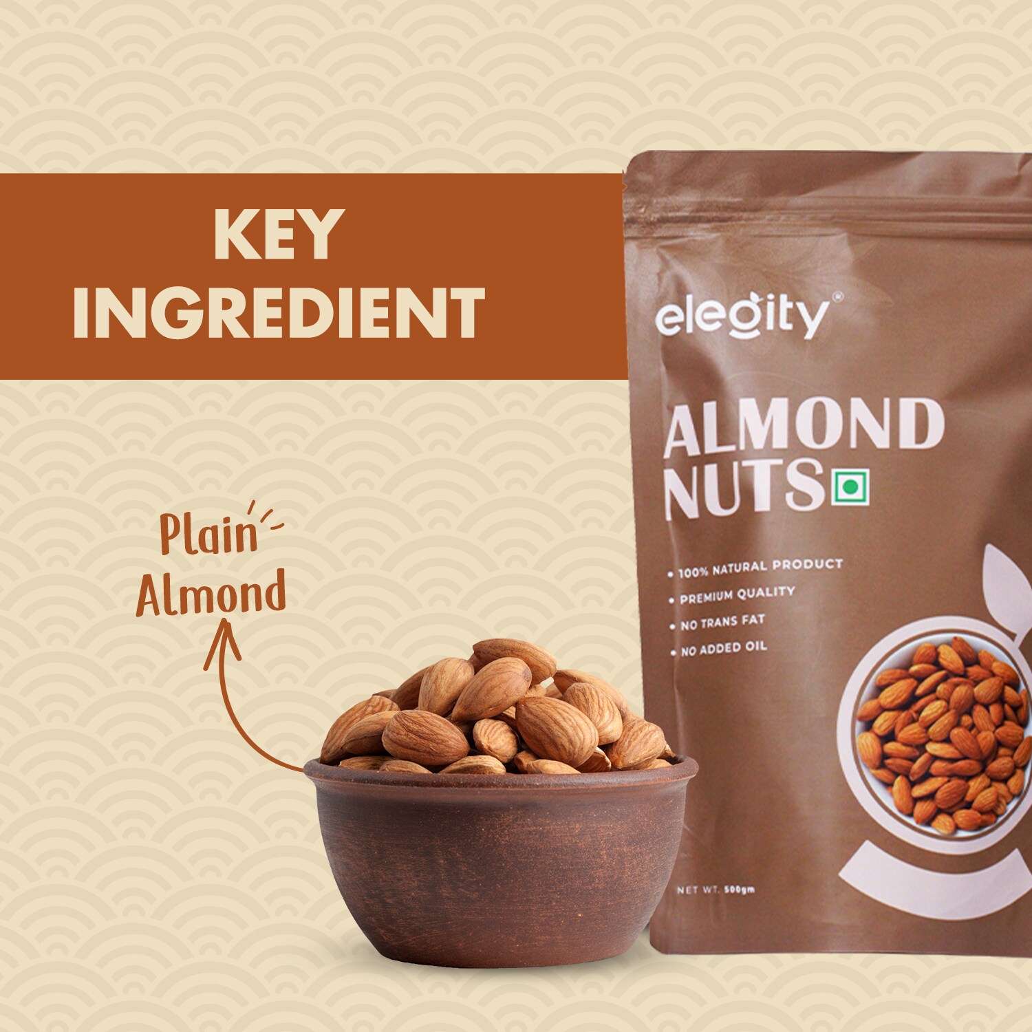 ELEGITY Dry Fruit Combo Pack | California Almonds, W320 Cashew (500 gm each) |100% natural |No added preservatives | Nutritious and Delicious Snacks view 2