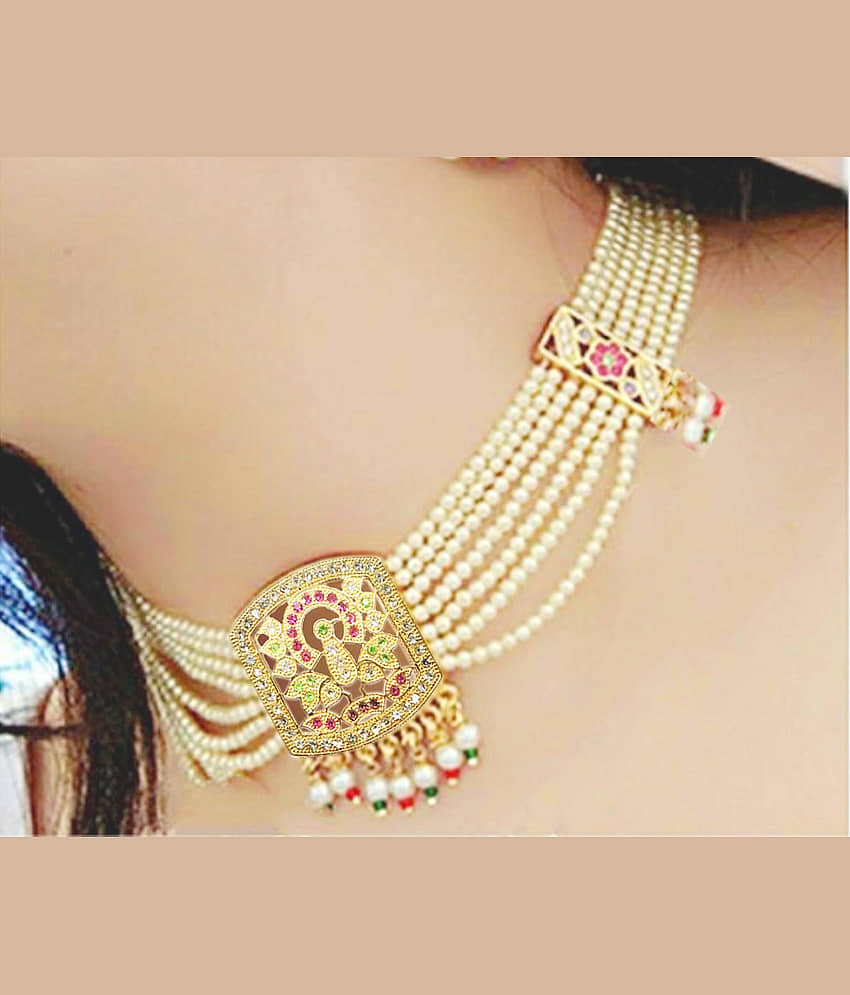 gilher Gold Alloy Necklace Set ( Pack of 1 )