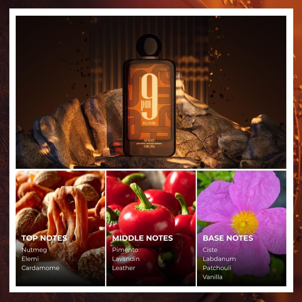 Afnan 9PM Elixir Parfum Intense for Unisex 100ml (New Release 2025) – Bold, Long-Lasting Luxury Fragrance view 2
