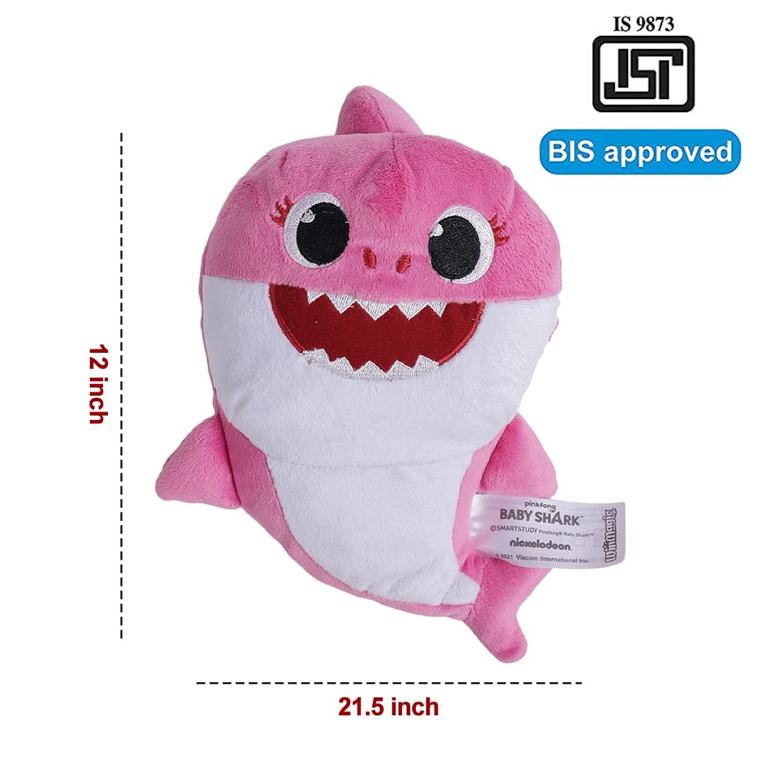 Baby Shark Plush Sing and Light up Plush Toy (Pink) view 2