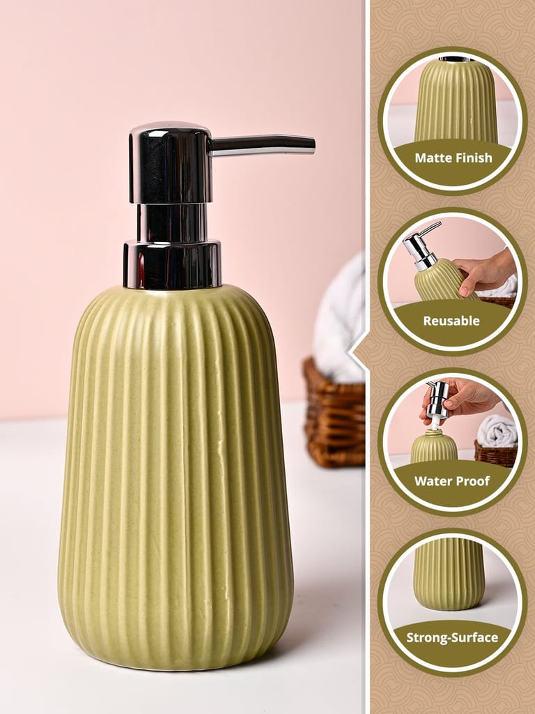 VON CASA Mint Green Polyresin Soap Dispenser - 270ml view 2