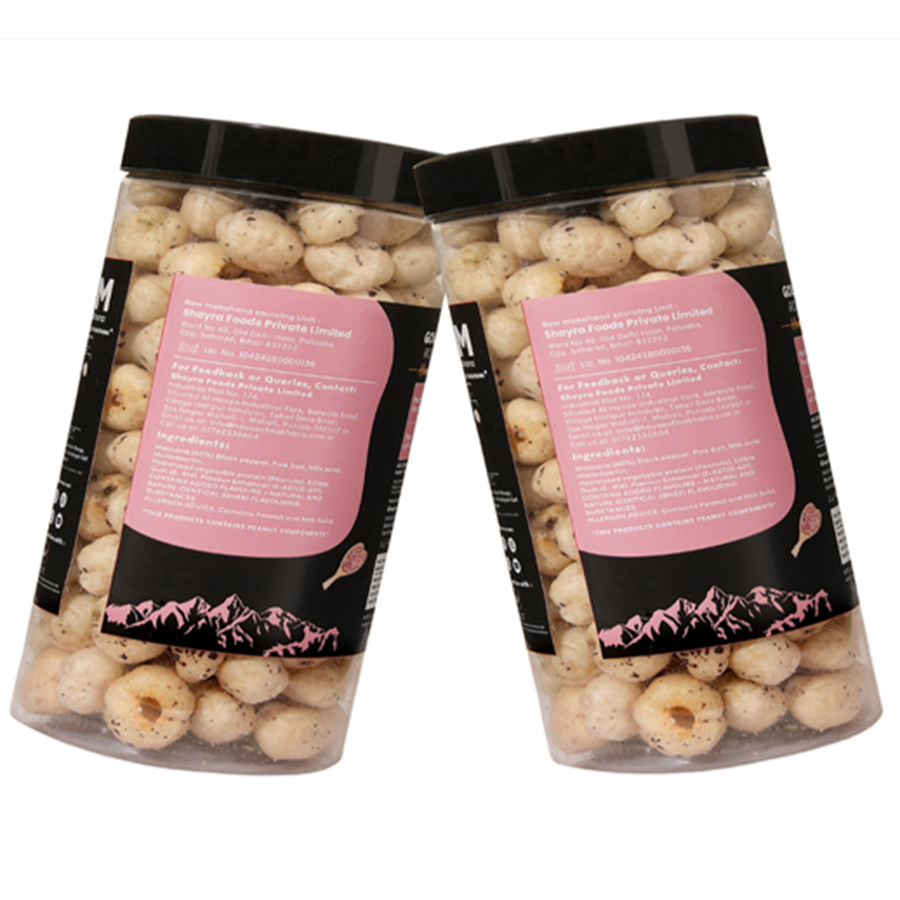 GOURMET MAKHANA Roasted in Olive Oil | Flavors Himalayan Salt & Pepper | Combo Of 2, 65g Each. - 130 gm view 2