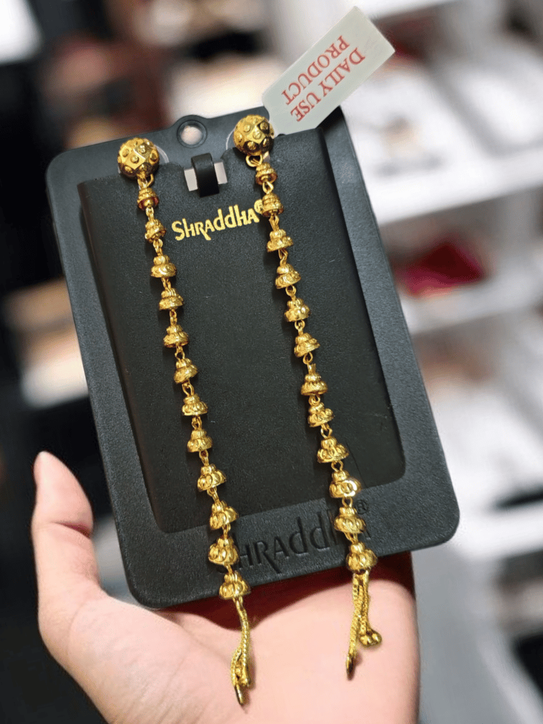 Handcrafted Gold-Plated Beaded Earrings Ethnic Jhumka Style with Ornate Detailing Perfect for Daily & Festive Wear