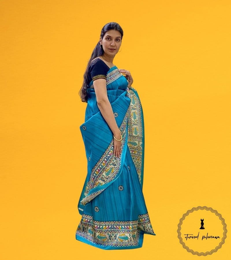 Art Silk Saree with Tribal Print Art at Best Price view 2