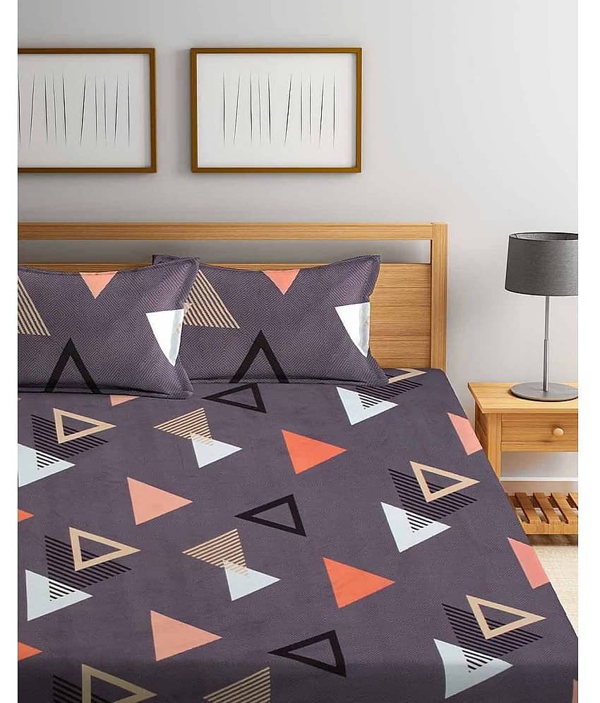 Home Sizzler Microfiber Double Bedsheet ( Grey ) view 2