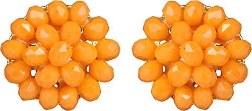 Manbhar Gems - Crystal Gemstone Beads Necklace Set for girl and Women 5 layer Mala With Stud Earring stylish mengo colour traditional Beaded Fashion jewellery view 2